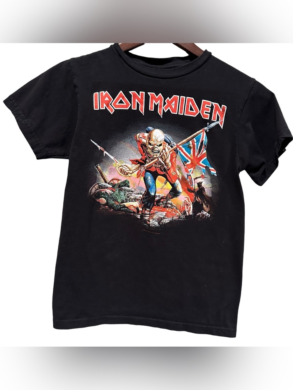 Iron Maiden Shirt Men's X Small Black Graphic The Trooper Crew Neck Short Sleeve